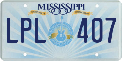 MS license plate LPL407