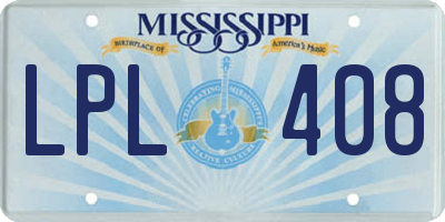 MS license plate LPL408