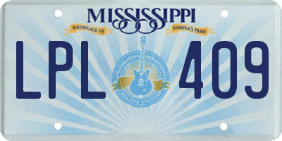 MS license plate LPL409