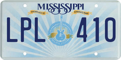 MS license plate LPL410