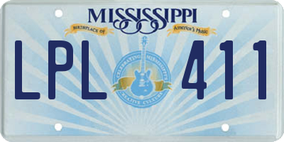 MS license plate LPL411