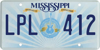 MS license plate LPL412