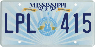 MS license plate LPL415