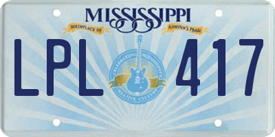 MS license plate LPL417