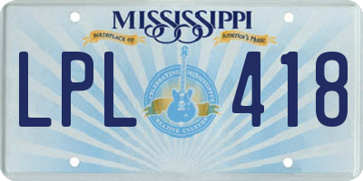 MS license plate LPL418