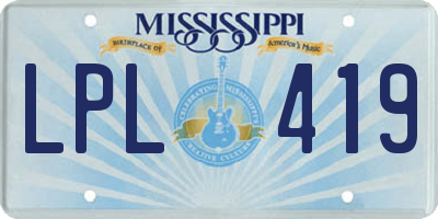 MS license plate LPL419