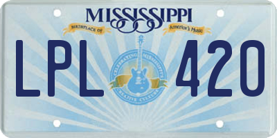 MS license plate LPL420