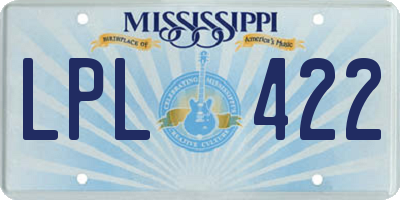 MS license plate LPL422