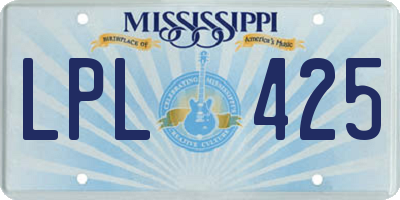 MS license plate LPL425