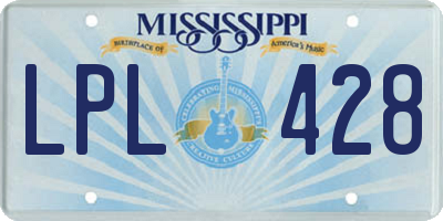 MS license plate LPL428