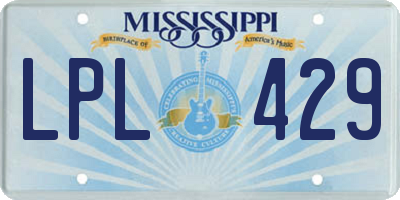 MS license plate LPL429