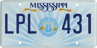 MS license plate LPL431