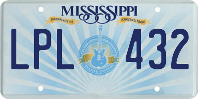 MS license plate LPL432