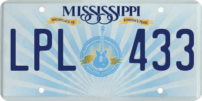 MS license plate LPL433
