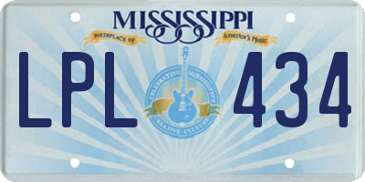 MS license plate LPL434