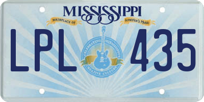 MS license plate LPL435