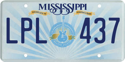 MS license plate LPL437