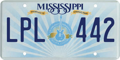 MS license plate LPL442