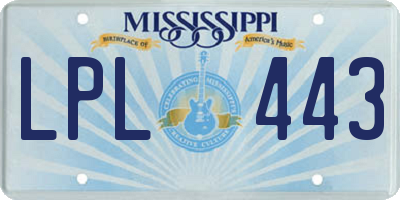 MS license plate LPL443