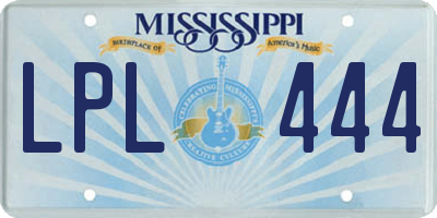 MS license plate LPL444