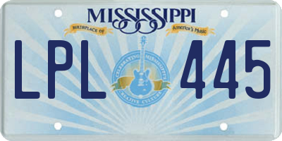 MS license plate LPL445