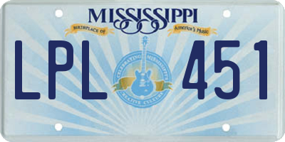 MS license plate LPL451