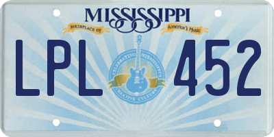 MS license plate LPL452