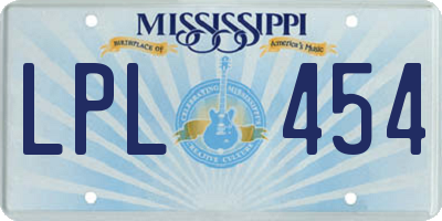 MS license plate LPL454