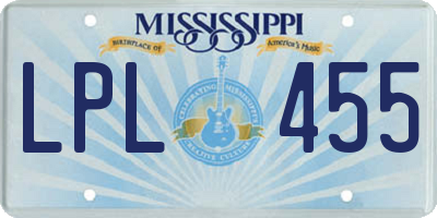 MS license plate LPL455