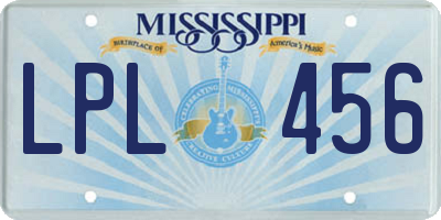 MS license plate LPL456