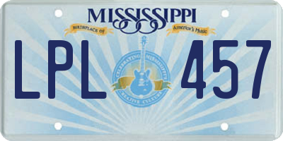 MS license plate LPL457