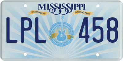MS license plate LPL458