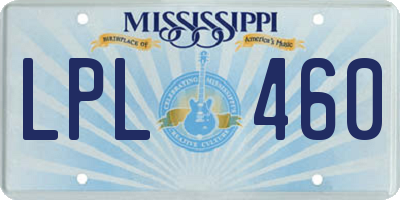 MS license plate LPL460