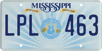 MS license plate LPL463