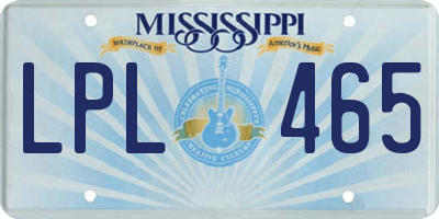 MS license plate LPL465