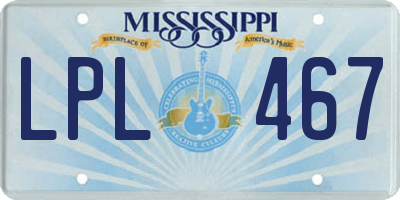 MS license plate LPL467