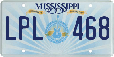 MS license plate LPL468