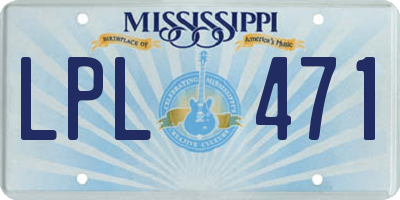 MS license plate LPL471