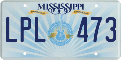 MS license plate LPL473