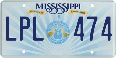MS license plate LPL474