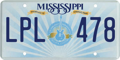 MS license plate LPL478