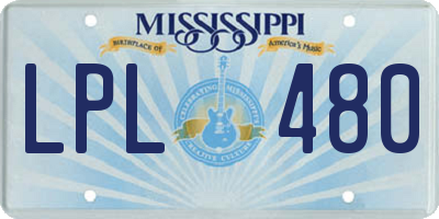 MS license plate LPL480
