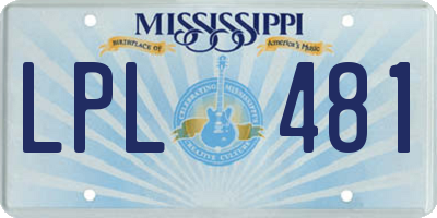 MS license plate LPL481