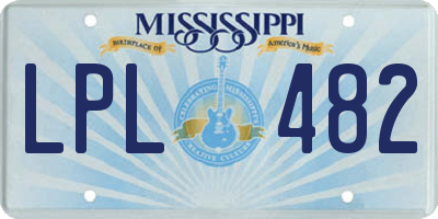 MS license plate LPL482