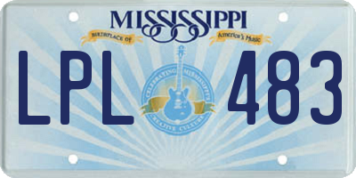 MS license plate LPL483
