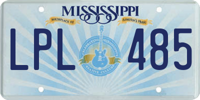 MS license plate LPL485
