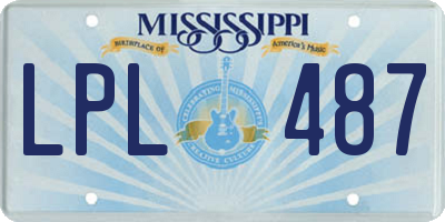 MS license plate LPL487