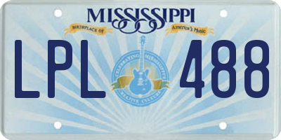 MS license plate LPL488