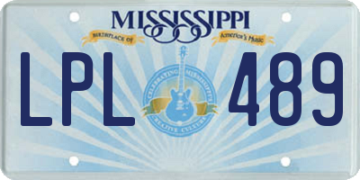 MS license plate LPL489