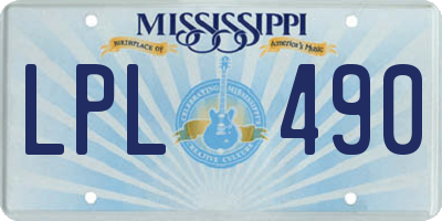 MS license plate LPL490